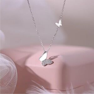 Solid Silver Butterfly Necklace